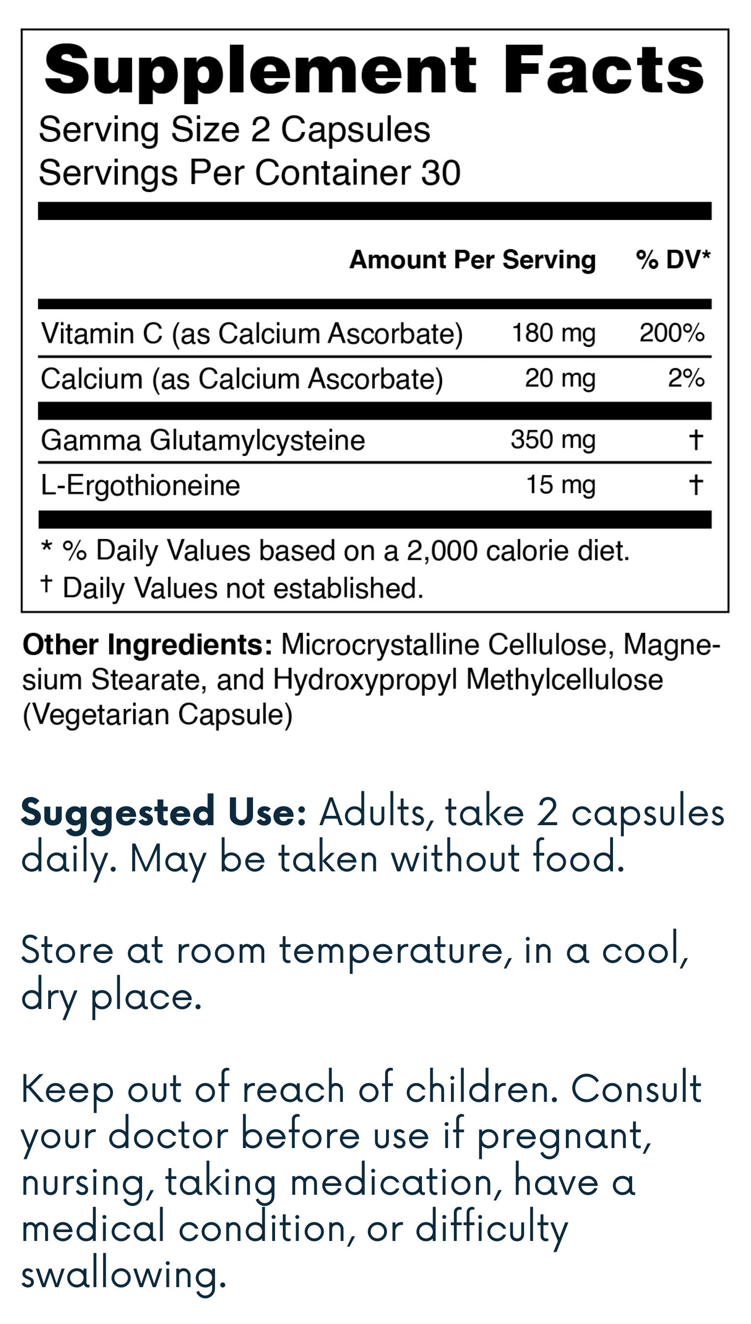 Relief3 Supplement Facts label